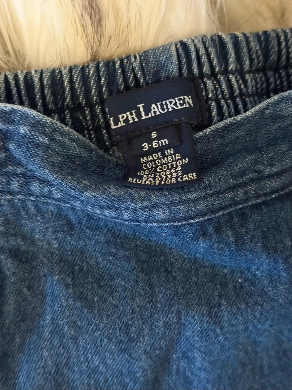 Ralph Lauren Blue Denim Mini Skirt with Red Pony Embroidery